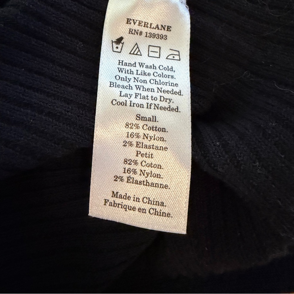 Everlane The Breton Ribbed Black & White Striped Sweater Small - Picture 8 of 8